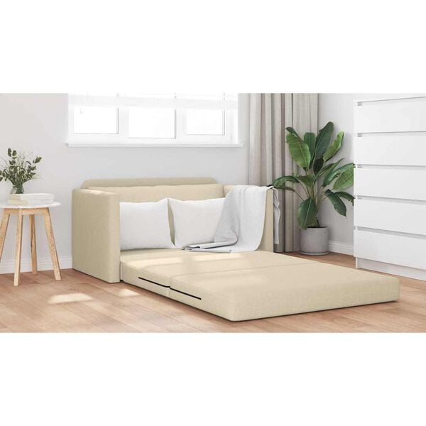vidaXL Canap&eacute;-Lit 110cm Cr&egrave;me tissu