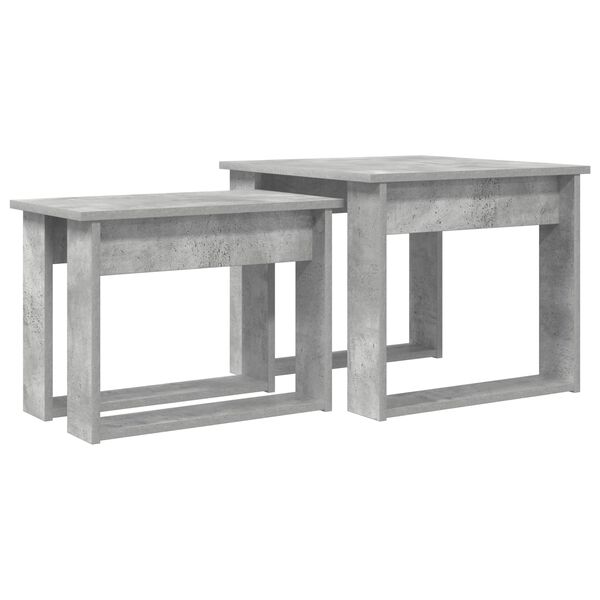 vidaXL Ensemble de tables basses 2 pcs Gris b&eacute;ton Bois d'ing&eacute;nierie