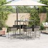 vidaXL Ensemble de bar de jardin 7 pcs avec coussins gris poly rotin
