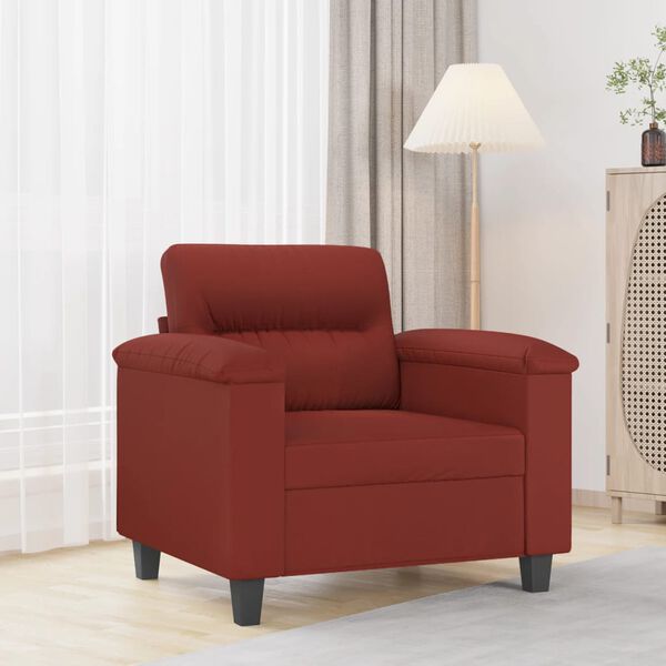 vidaXL Fauteuil Rouge bordeaux 60 cm Similicuir