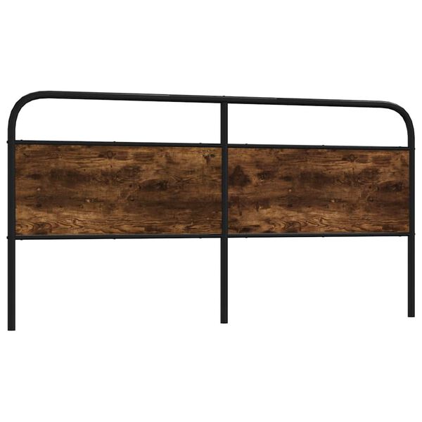 vidaXL T&ecirc;te de lit ch&ecirc;ne fum&eacute; 190 cm acier et bois d'ing&eacute;nierie