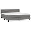 vidaXL Sommier &agrave; lattes de lit avec matelas Gris fonc&eacute; 180x200cm Tissu