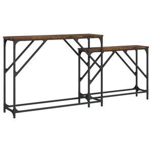 vidaXL Tables console gigognes 2 pcs ch&ecirc;ne fum&eacute; bois d'ing&eacute;nierie
