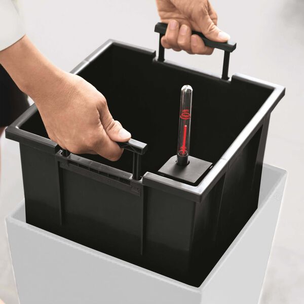 LECHUZA Jardini&egrave;re Cubico Alto 40 ALL-IN-ONE Blanc brillant 18230