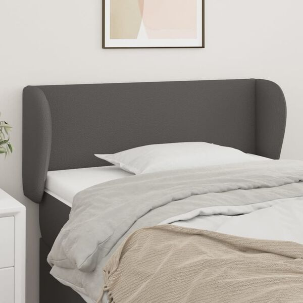 vidaXL T&ecirc;te de lit avec oreilles Gris 83x23x78/88 cm Similicuir