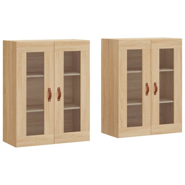vidaXL Armoires murales 2 pcs ch&ecirc;ne sonoma bois d'ing&eacute;nierie