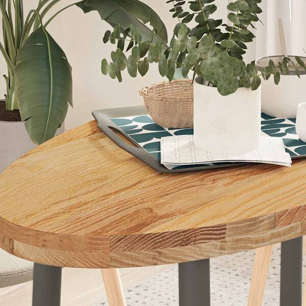 vidaXL Dessus de table 100x50x4 cm bois de ch&ecirc;ne massif ovale