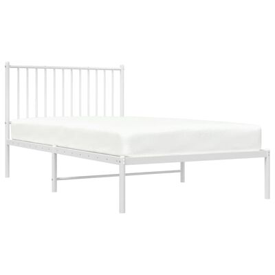 vidaXL Cadre de lit métal sans matelas et tête de lit blanc 100x190 cm