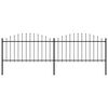 vidaXL Cl&ocirc;ture de jardin avec dessus en forme de lance 337x150 cm noir