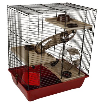 FLAMINGO Cage pour hamsters Enzo 3 41,5x28,5x48,5 cm Bordeaux