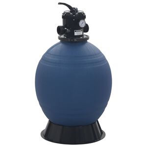 vidaXL Filtre &agrave; sable pour piscine avec vanne 6 positions Bleu 560 mm