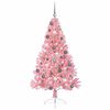 vidaXL Sapin de No&euml;l artificiel pr&eacute;-&eacute;clair&eacute; Rose 180 cm PVC