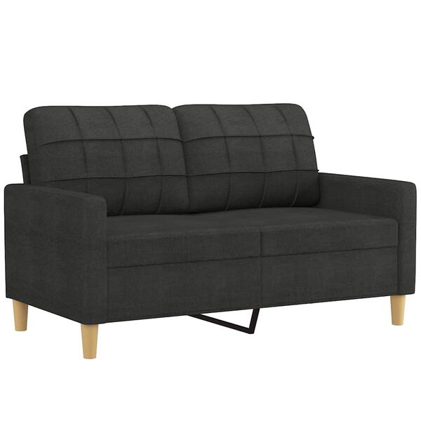 vidaXL Canap&eacute; &agrave; 2 places Noir 120 cm Tissu