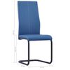 vidaXL Chaises &agrave; manger cantilever lot de 2 bleu similicuir