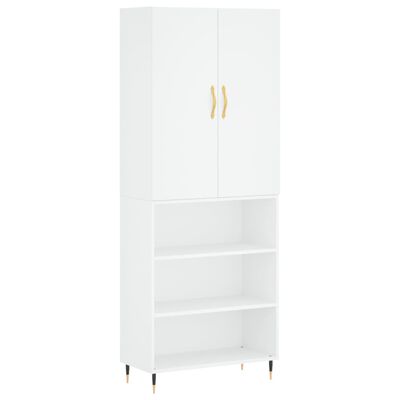 vidaXL Buffet haut Blanc 69,5x34x180 cm Bois d'ingénierie