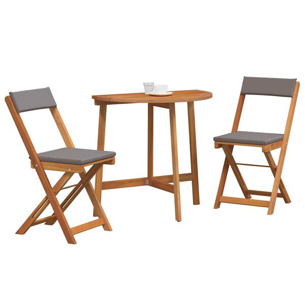vidaXL Ensemble bistrot 3 pcs Huile Naturelle Bois d'Acacia Massif