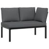 vidaXL Banc de jardin avec coussins noir aluminium