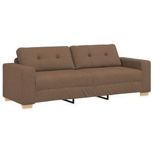 vidaXL Sofa 3 places Marron 220 cm tissu