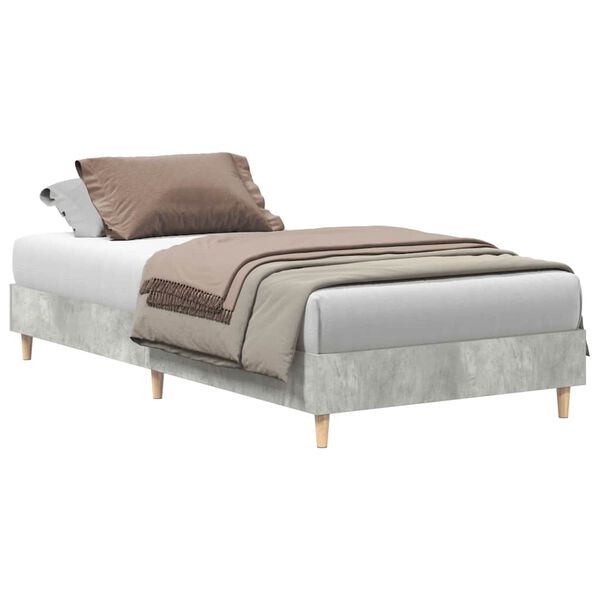 vidaXL Cadre de lit sans matelas gris b&eacute;ton 90x190cm bois d'ing&eacute;nierie