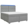 vidaXL Lit boxspring avec matelas Gris clair 160 x 200 cm Tissu