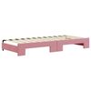 vidaXL Lit de jour avec gigogne et matelas rose 90x200 cm velours