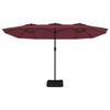 vidaXL Parasol de jardin à double tête rouge bordeaux 449x265 cm