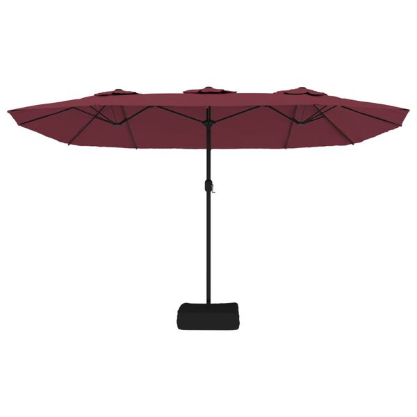 vidaXL Parasol de jardin à double tête rouge bordeaux 449x265 cm