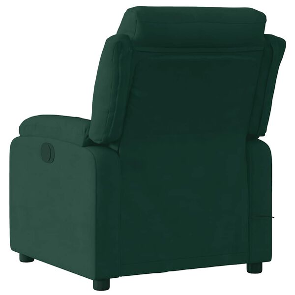 vidaXL Fauteuil inclinable de massage vert foncé velours