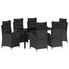 vidaXL Ensemble de salle &agrave; manger pour jardin 7 pc Noir polyrotin