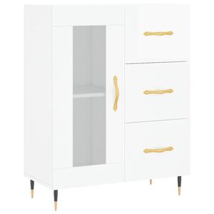 vidaXL Buffet Blanc brillant 69,5x34x90 cm Bois d'ing&eacute;nierie