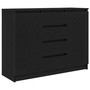 vidaXL Buffet avec tiroirs ch&ecirc;ne noir 100,5x35x76 cm bois d'ing&eacute;nierie