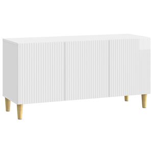 vidaXL Meuble TV Blanc brillant 99 x 34,5 x 50 cm Bois d'ing&eacute;nierie