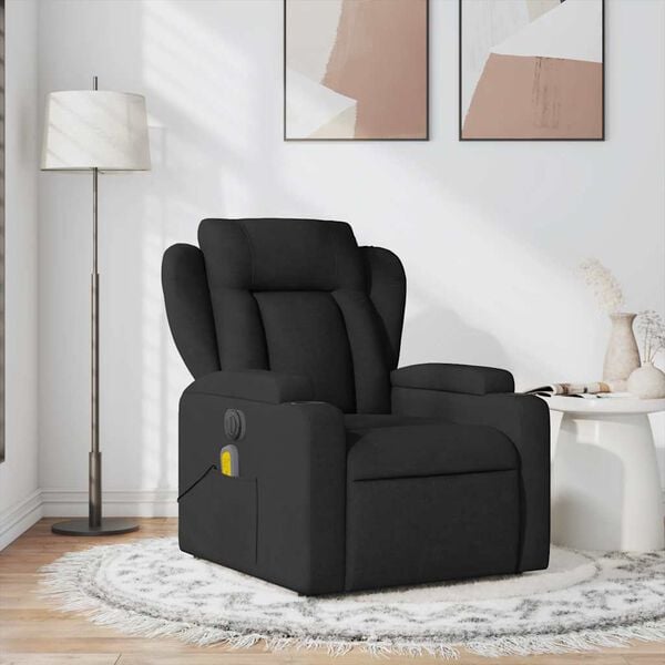 vidaXL Fauteuil de massage inclinable Noir Tissu