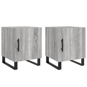 vidaXL Tables de chevet 2 pcs sonoma gris 40x40x50cm bois d'ing&eacute;nierie