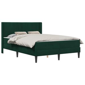 vidaXL Cadre de lit avec matelas Vert fonc&eacute; 120 x 190 cm Velours