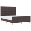 vidaXL Cadre de lit avec t&ecirc;te de lit Marron fonc&eacute; 140 x 190 cm tissu