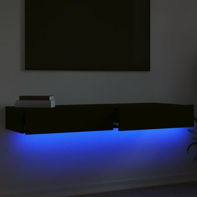 vidaXL Meubles TV avec éclairage LED 2 pcs noir 60x35x15,5 cm