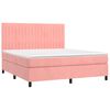 vidaXL Sommier &agrave; lattes de lit matelas et LED Rose 160x200 cm Velours
