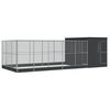 vidaXL Voli&egrave;re avec extension argent&eacute; 704x303x216 cm acier
