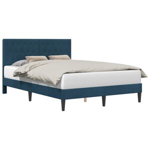 vidaXL Cadre de lit avec t&ecirc;te de lit Bleu 160 x 200 cm Velours