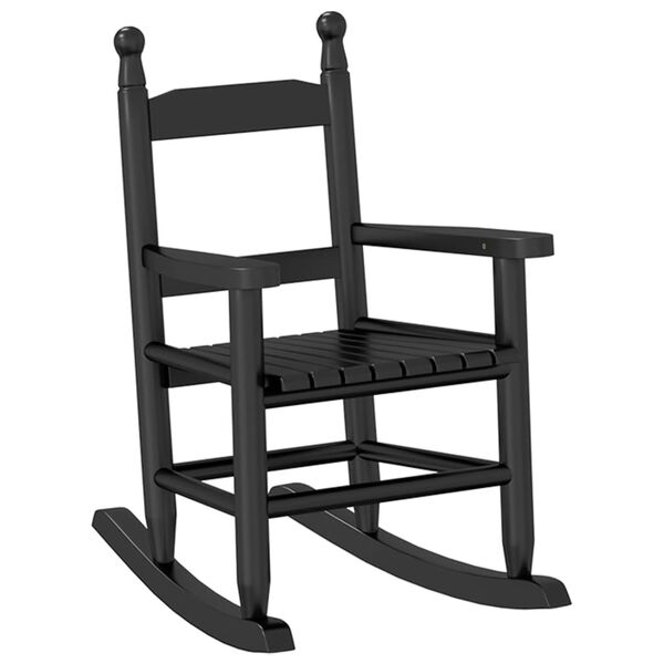 vidaXL Chaises &agrave; bascule enfants lot de 2 noir bois de peuplier massif