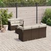 vidaXL Salon de jardin avec coussins 6 pcs marron r&eacute;sine tress&eacute;e