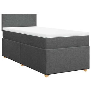 vidaXL Sommier &agrave; lattes de lit avec matelas gris fonc&eacute; 90x190 cm simple tissu