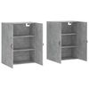 vidaXL Armoires murales 2 pcs gris b&eacute;ton 69,5x34x90 cm
