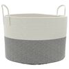 vidaXL Panier de rangement gris et blanc &Oslash;51x33 cm coton