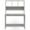 vidaXL Bureau avec étagères Gris béton 102x45x148 cm Bois d'ingénierie