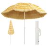 vidaXL Parasol de plage Naturel 300 cm Style hawa&iuml;en