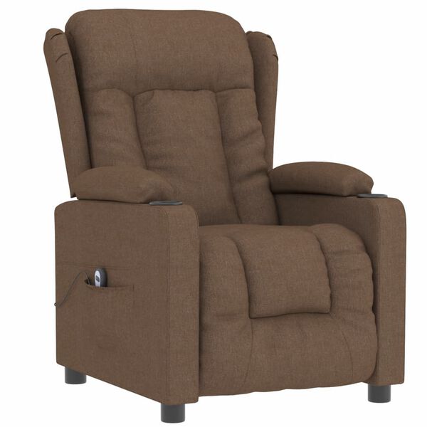 vidaXL Fauteuil inclinable &eacute;lectrique Marron Tissu