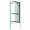 vidaXL Portail de cl&ocirc;ture EMMEN avec arc en haut, acier, 100 x 136 cm, vert