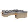 vidaXL Salon de jardin 11 pcs avec coussins beige r&eacute;sine tress&eacute;e